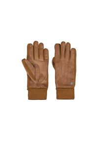 Rękawice damskie Barts Stephaney. Kolor: brązowy. Materiał: dzianina, skóra. Sport: turystyka piesza #1