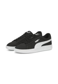 Puma - Dziecięce Sneakersy Smash 3.0 Buck PUMA Black White. Kolor: biały, wielokolorowy, czarny. Materiał: nubuk. Szerokość cholewki: normalna
