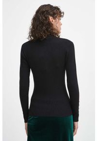 medicine - Medicine sweter damski kolor czarny lekki. Kolor: czarny. Materiał: dzianina, prążkowany. Długość rękawa: długi rękaw. Długość: długie #3