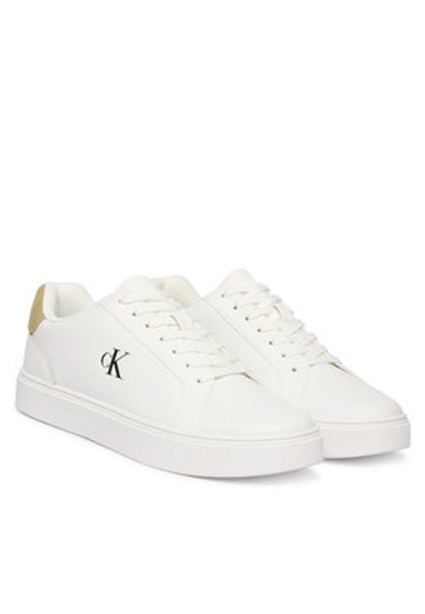 Calvin Klein Sneakersy Classic Cupsole Laceup Lth YM0YM01435 Biały. Kolor: biały. Materiał: skóra