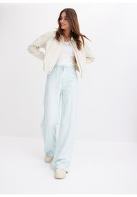 bonprix - Bluzka z długim rękawem z czystej bawełny organicznej. Kolor: biały. Materiał: bawełna. Długość rękawa: długi rękaw. Długość: długie. Wzór: prążki #2