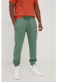 Champion spodnie męskie kolor zielony z aplikacją. Kolor: zielony. Materiał: dzianina, włókno. Wzór: aplikacja