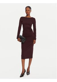 KAOS Sukienka koktajlowa Abiti RI1MA002 4005 Bordowy Slim Fit. Kolor: czerwony. Materiał: wiskoza, syntetyk. Styl: wizytowy #2