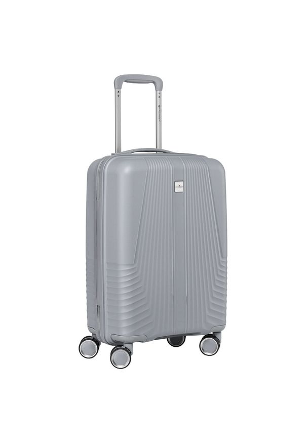 Kabinowa, szara walizka podróżna z teleskopowym uchwytem Peterson PTN PP-09-W. Kolor: szary