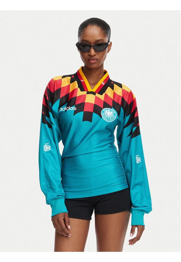 Adidas - adidas Bluzka Germany Reconstructed Bringback KD0970 Zielony Slim Fit. Kolor: zielony. Materiał: syntetyk