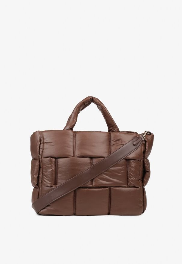 Renee - Brązowa Torebka Typu Shopper Ozdobiona Wypukłym Pikowaniem Vamiste. Kolor: brązowy. Wzór: aplikacja. Materiał: pikowane. Styl: casual