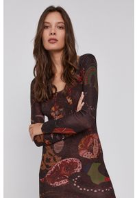 Desigual Sukienka x Monsieur Christian Lacroix midi prosta. Okazja: na co dzień. Materiał: tkanina. Długość rękawa: długi rękaw. Typ sukienki: proste. Styl: casual. Długość: midi #5