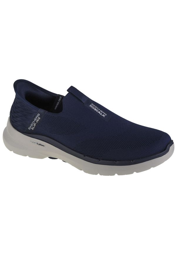 skechers - Buty do chodzenia męskie, Skechers Go Walk 6 - Easy On. Kolor: niebieski. Sport: turystyka piesza