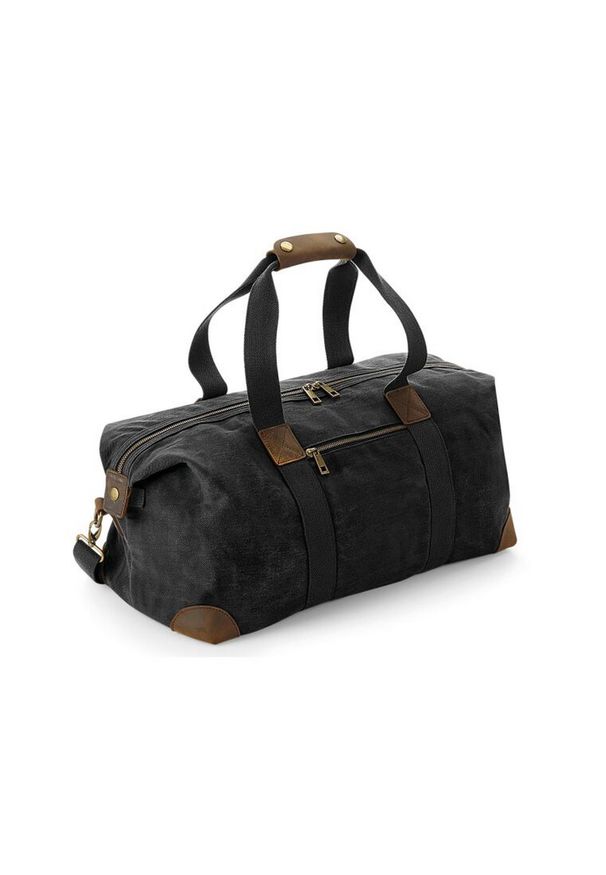 QUADRA - Heritage Leather Accents Holdall. Kolor: czarny