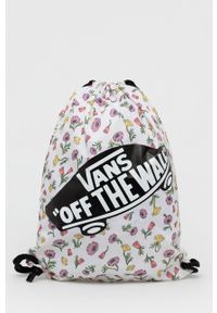 Vans plecak kolor biały z nadrukiem. Kolor: biały. Wzór: nadruk #1