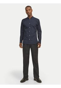 Jack & Jones - Jack&Jones Koszula Joe 12205921 Granatowy Slim Fit. Kolor: niebieski. Materiał: syntetyk, bawełna