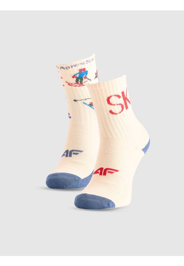 4f - 4F Skarpetki casual za kostkę (2-pack) chłopięce - multikolor 32-34. Kolor: biały. Materiał: dzianina, bawełna