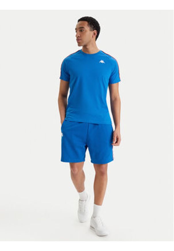 Kappa T-Shirt Banda Coen 303UV10 Niebieski Slim Fit. Kolor: niebieski. Materiał: bawełna