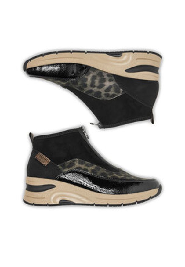 Rieker Botki N9362-00 Czarny. Kolor: czarny. Materiał: materiał