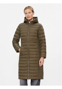 TOMMY HILFIGER - Tommy Hilfiger Płaszcz zimowy Feminine WW0WW39861 Khaki Regular Fit. Kolor: brązowy. Materiał: syntetyk. Sezon: zima