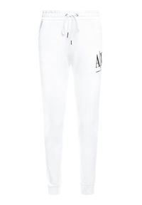 Armani Exchange Spodnie dresowe 8NYPCX YJ68Z 1000 Biały Regular Fit. Kolor: biały. Materiał: bawełna