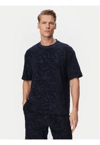 BOSS T-Shirt Flower 50559227 Granatowy Regular Fit. Kolor: niebieski. Materiał: bawełna #1