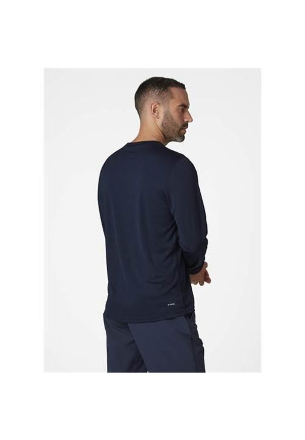 Koszulka sportowa męska Helly Hansen Tech Crew. Kolor: niebieski. Materiał: poliester. Długość rękawa: długi rękaw. Długość: długie. Styl: sportowy