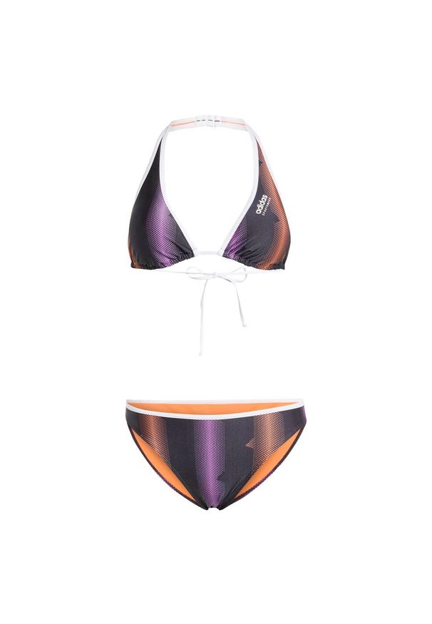 Adidas - Bikini Tiro Neckholder. Kolor: biały, czarny, wielokolorowy. Materiał: materiał