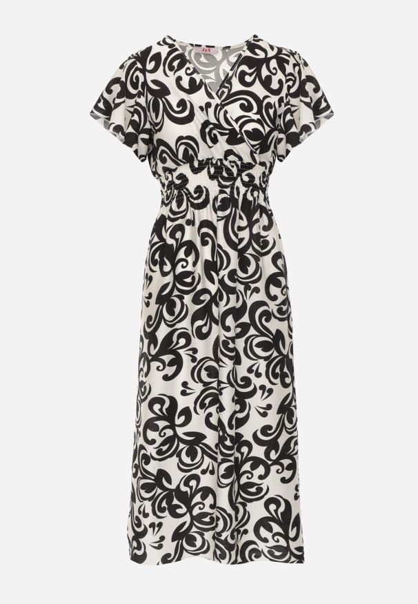 Born2be - Czarna Wiskozowa Sukienka z Kopertowym Dekoltem i Gumkami w Talii Shyraya. Okazja: na co dzień. Typ kołnierza: dekolt kopertowy. Kolor: czarny. Materiał: wiskoza. Typ sukienki: kopertowe. Styl: casual