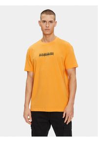 Napapijri T-Shirt NP0A4H8S Żółty Regular Fit. Kolor: żółty. Materiał: bawełna