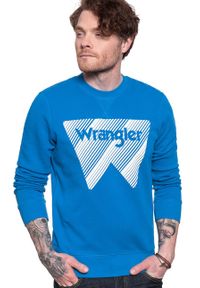 Wrangler - WRANGLER CREW SWEAT DIRECTOIRE BLUE W6M3HAXKL. Kolor: niebieski