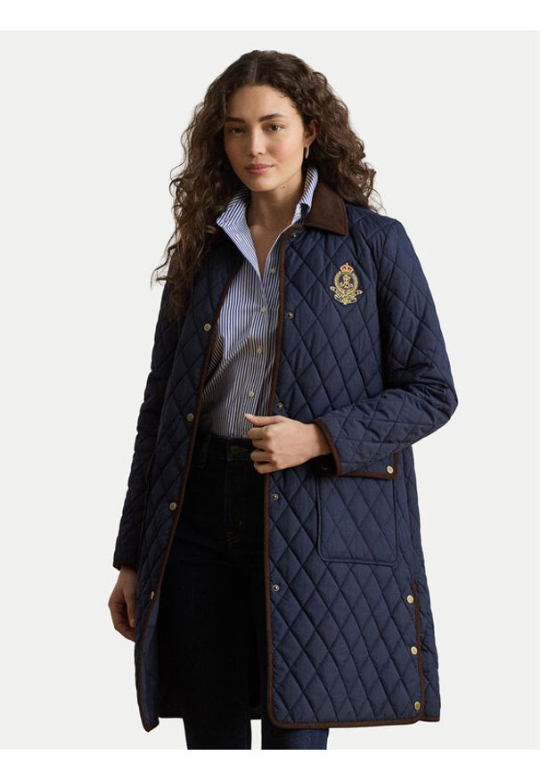 Lauren Ralph Lauren - LAUREN RALPH LAUREN Kurtka przejściowa Crested 3/4 Quilt 297P18059004 Granatowy Regular Fit. Kolor: niebieski. Materiał: syntetyk