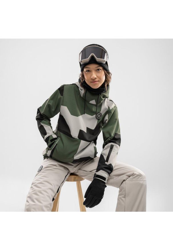 SIROKO - Kurtka snowboardowa damska W1-W Snowy. Kolor: zielony. Materiał: softshell, materiał. Sport: snowboard