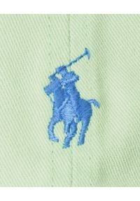 Ralph Lauren - RALPH LAUREN - Zielona czapka z daszkiem Chino. Kolor: zielony. Materiał: bawełna. Wzór: napisy, haft