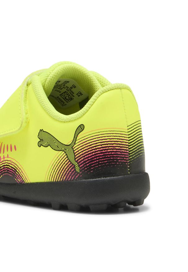 Puma - Dziecięce buty piłkarskie FUTURE 8 PLAY TT V PUMA. Zapięcie: rzepy. Kolor: czarny, różowy, wielokolorowy, żółty. Materiał: syntetyk. Szerokość cholewki: normalna. Sport: piłka nożna