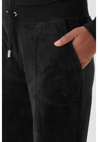 Juicy Couture - JUICY COUTURE Czarne dresy damskie Willow Cuff Jogger, Rozmiar XS. Kolor: czarny. Materiał: dresówka #4