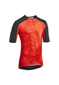 ROCKRIDER - Koszulka rowerowa MTB Rockrider Expl 500. Kolor: wielokolorowy, czarny, czerwony. Materiał: poliester, poliamid, materiał, elastan. Sezon: lato