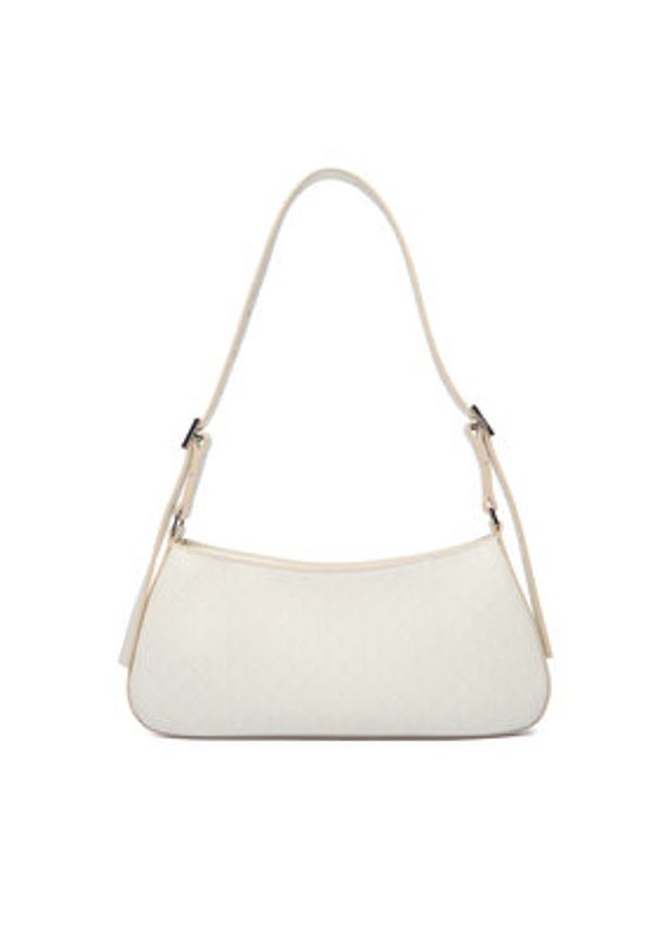 Calvin Klein Torebka Emblem Aop Small Shoulder Bag LV04F3324G Écru. Kolor: kremowy. Materiał: skórzane