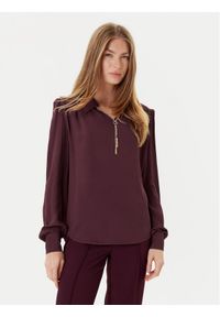 TwinSet - TWINSET Bluzka 252TP2291 Bordowy Loose Fit. Kolor: czerwony. Materiał: wiskoza #1