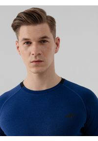 4f - Longsleeve treningowy slim szybkoschący męski. Kolor: niebieski. Materiał: materiał, dzianina. Długość rękawa: długi rękaw #2