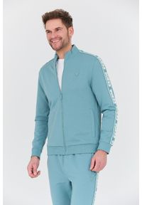 Guess - GUESS Turkusowa męska bluza Full Zip, Rozmiar XL. Kolor: niebieski #6