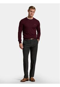Polo Ralph Lauren Sweter 710946143005 Bordowy Slim Fit. Typ kołnierza: polo. Kolor: czerwony. Materiał: wełna #2