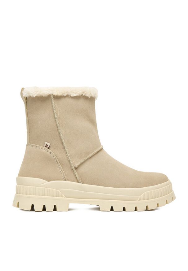 Rieker Botki CEO-W2172-62 Écru. Kolor: kremowy. Materiał: zamsz, skóra