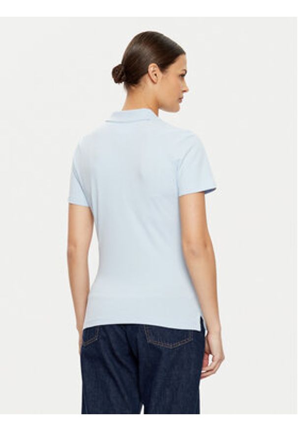 TOMMY HILFIGER - Tommy Hilfiger Polo WW0WW43930 Błękitny Slim Fit. Typ kołnierza: polo. Kolor: niebieski. Materiał: bawełna