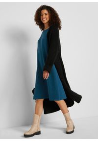 bonprix - Sukienka dzianinowa basic z bawełny z recyklingu. Kolor: zielony. Materiał: dzianina, bawełna. Długość rękawa: długi rękaw. Długość: midi #1