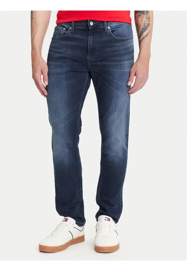 Tommy Jeans Jeansy Austin DM0DM21901 Granatowy Slim Fit. Kolor: niebieski