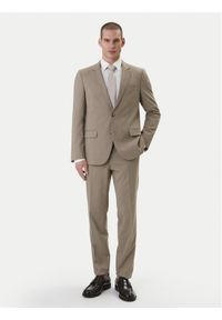Hugo - HUGO Garnitur Henry/Getlin232X 50557616 Beżowy Slim Fit. Kolor: beżowy. Materiał: syntetyk #1