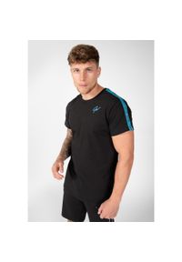 GORILLA WEAR - Koszulka fitness męska Gorilla Wear Chester T-shirt. Kolor: wielokolorowy, niebieski, czarny. Materiał: bawełna, materiał. Sport: fitness