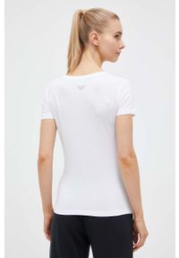 EA7 Emporio Armani t-shirt damski kolor biały. Kolor: biały. Materiał: dzianina. Długość rękawa: krótki rękaw. Długość: krótkie. Wzór: nadruk, aplikacja. Styl: klasyczny #5