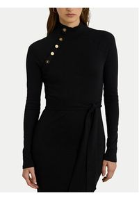 Lauren Ralph Lauren - LAUREN RALPH LAUREN Sukienka dzianinowa 200980036001 Czarny Slim Fit. Kolor: czarny. Materiał: bawełna #6
