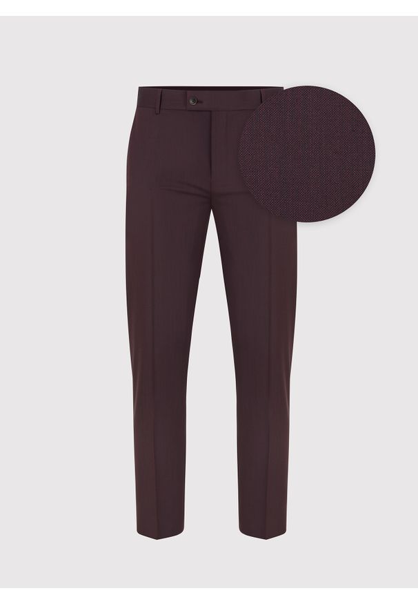 Pako Lorente - PAKO LORENTE – Spodnie garniturowe w kolorze burgundowym. Kolor: czerwony. Materiał: wełna, poliester. Styl: elegancki