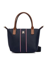 TOMMY HILFIGER - Tommy Hilfiger Torebka Popette Mini Tote Corp AW0AW17707 Granatowy. Kolor: niebieski #1
