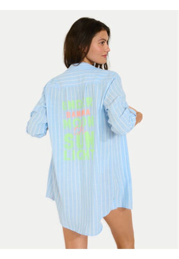 Banana Moon Koszula Garel Galeana MVD66 Błękitny Regular Fit. Kolor: niebieski. Materiał: syntetyk