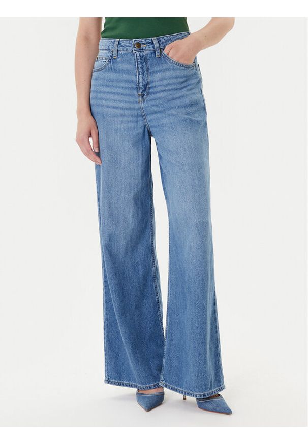 Lee Jeansy Stella 112371455 Niebieski Wide Leg. Kolor: niebieski