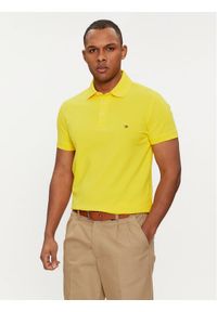 TOMMY HILFIGER - Tommy Hilfiger Polo 1985 MW0MW17771 Żółty Slim Fit. Typ kołnierza: polo. Kolor: żółty. Materiał: bawełna